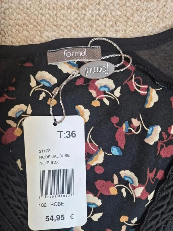 Formul Vestido vintage floral retro negro T36 – photo 18